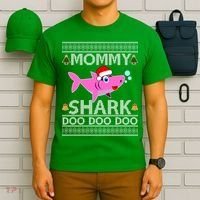 Mommy Shark Doo Doo Cute Ugly Christmas T-Shirt thumb 6