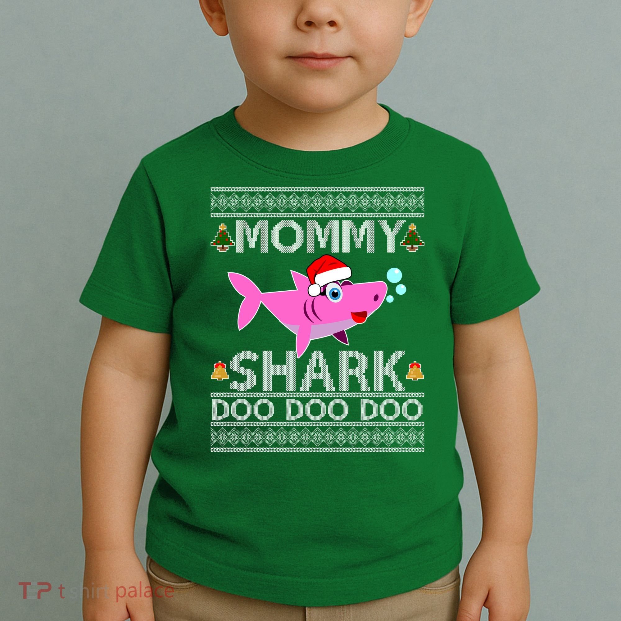 Mommy Shark Doo Doo Cute Ugly Christmas Toddler T-Shirt