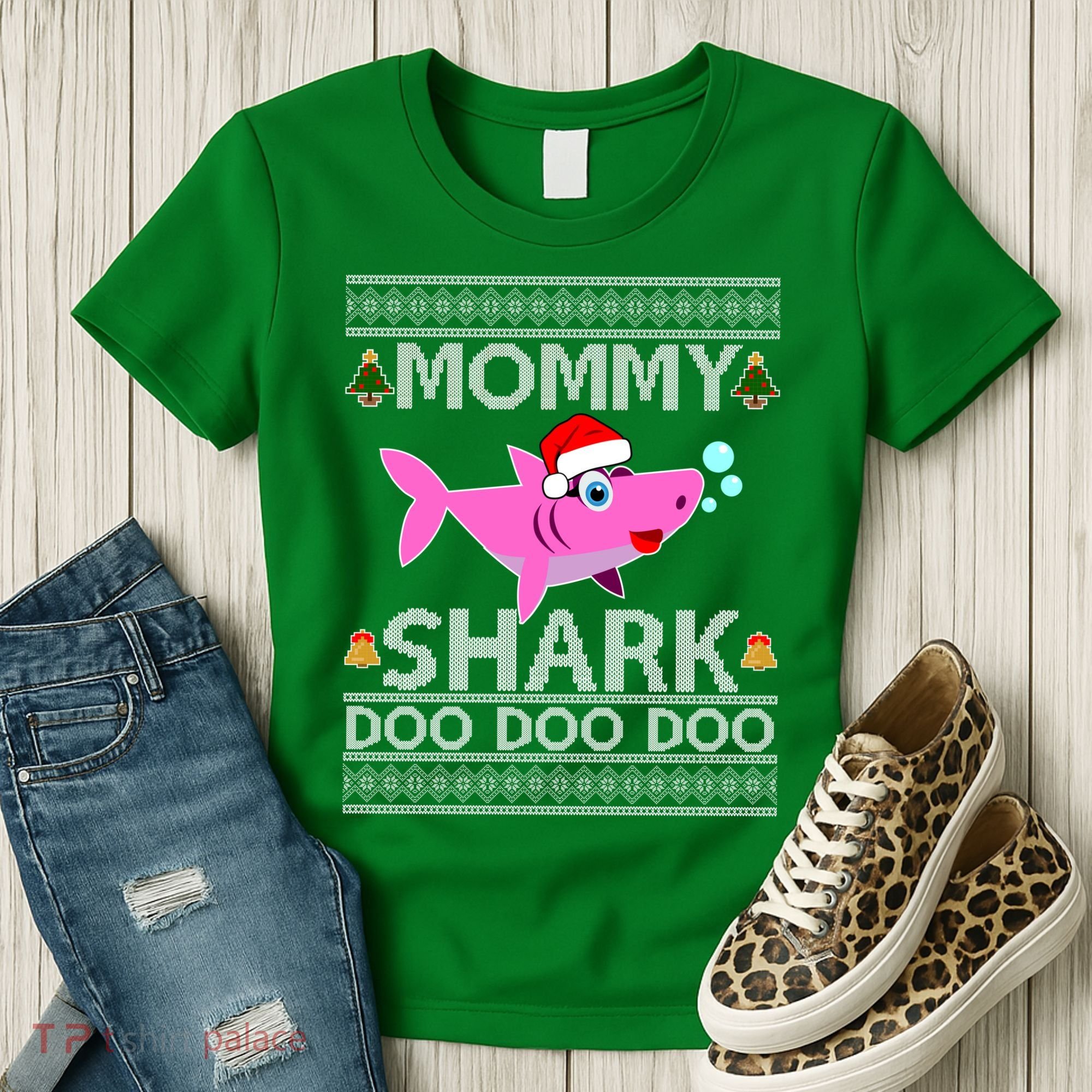 Mommy Shark Doo Doo Cute Ugly Christmas Women's T-Shirt