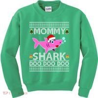 Mommy Shark Doo Doo Cute Ugly Christmas Kids Sweatshirt thumb 0
