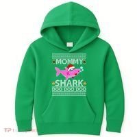 Mommy Shark Doo Doo Cute Ugly Christmas Kids Hoodie thumb 0
