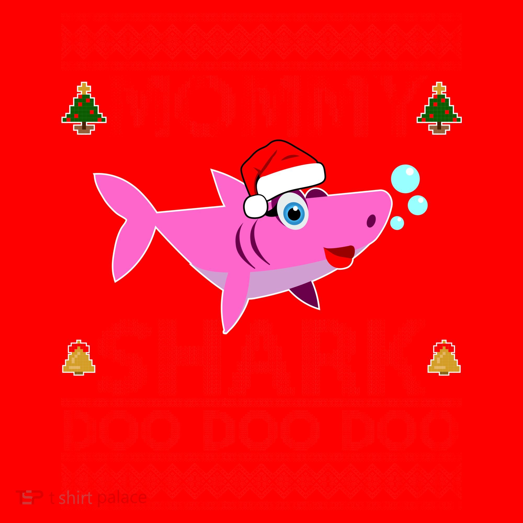 Mommy Shark Doo Doo Cute Ugly Christmas Santa Hat