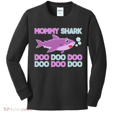 Mommy Shark Doo Doo Doo Kids Long Sleeve Shirt