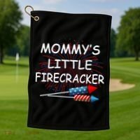 Mommy's little Firecracker Golf Towel thumb 1