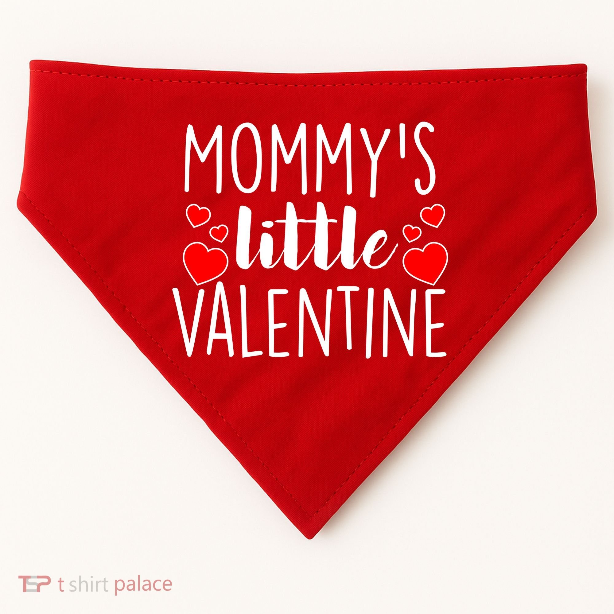 Mommy's Little Valentine Hearts Love USA-Made Doggie Bandana