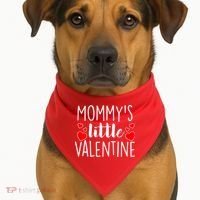 Mommy's Little Valentine Hearts Love USA-Made Doggie Bandana thumb 1