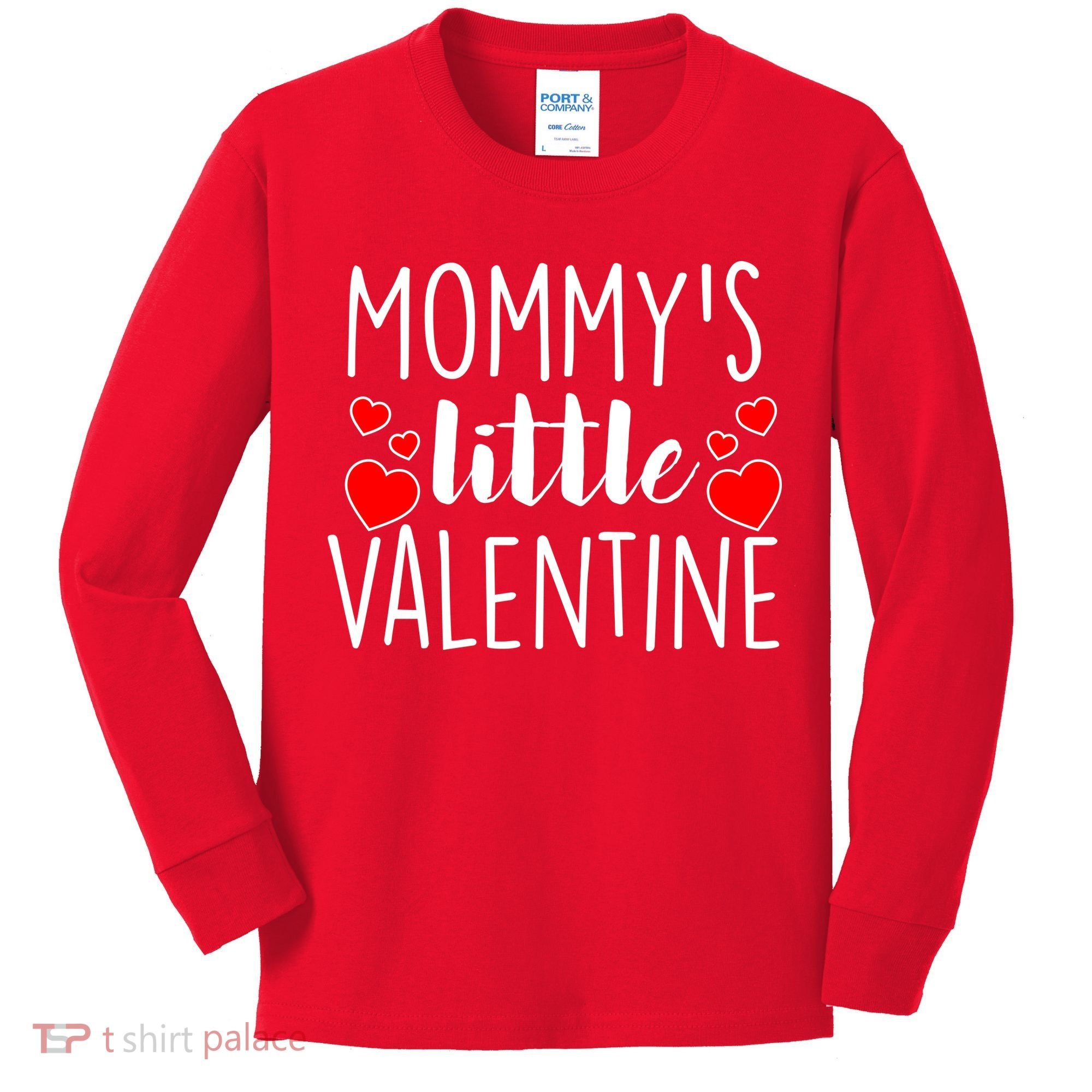 Mommy's Little Valentine Hearts Love Kids Long Sleeve Shirt