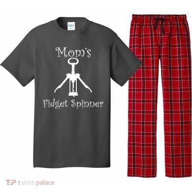 Mom's Fidget Spinner Wine Bottle Opener Pajama Set