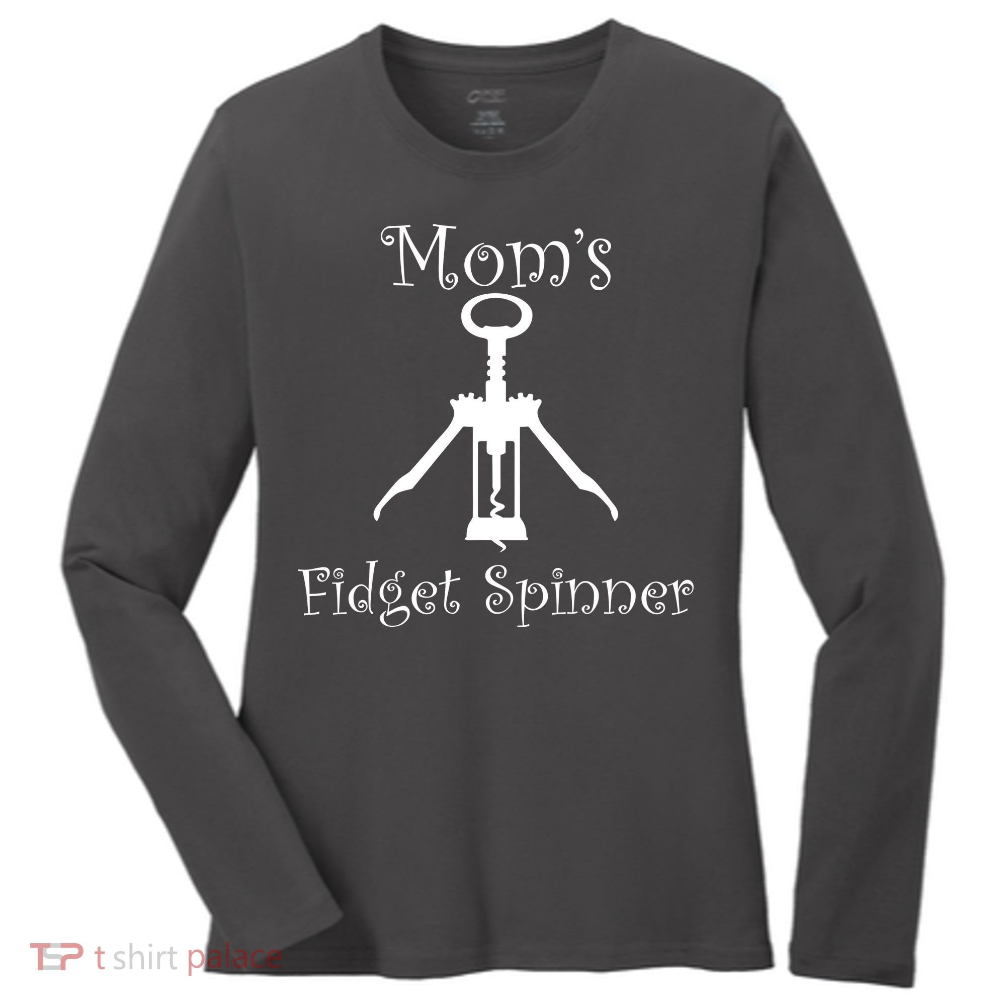 Mom's Fidget Spinner Wine Bottle Opener Women's Long Sleeve Shirt