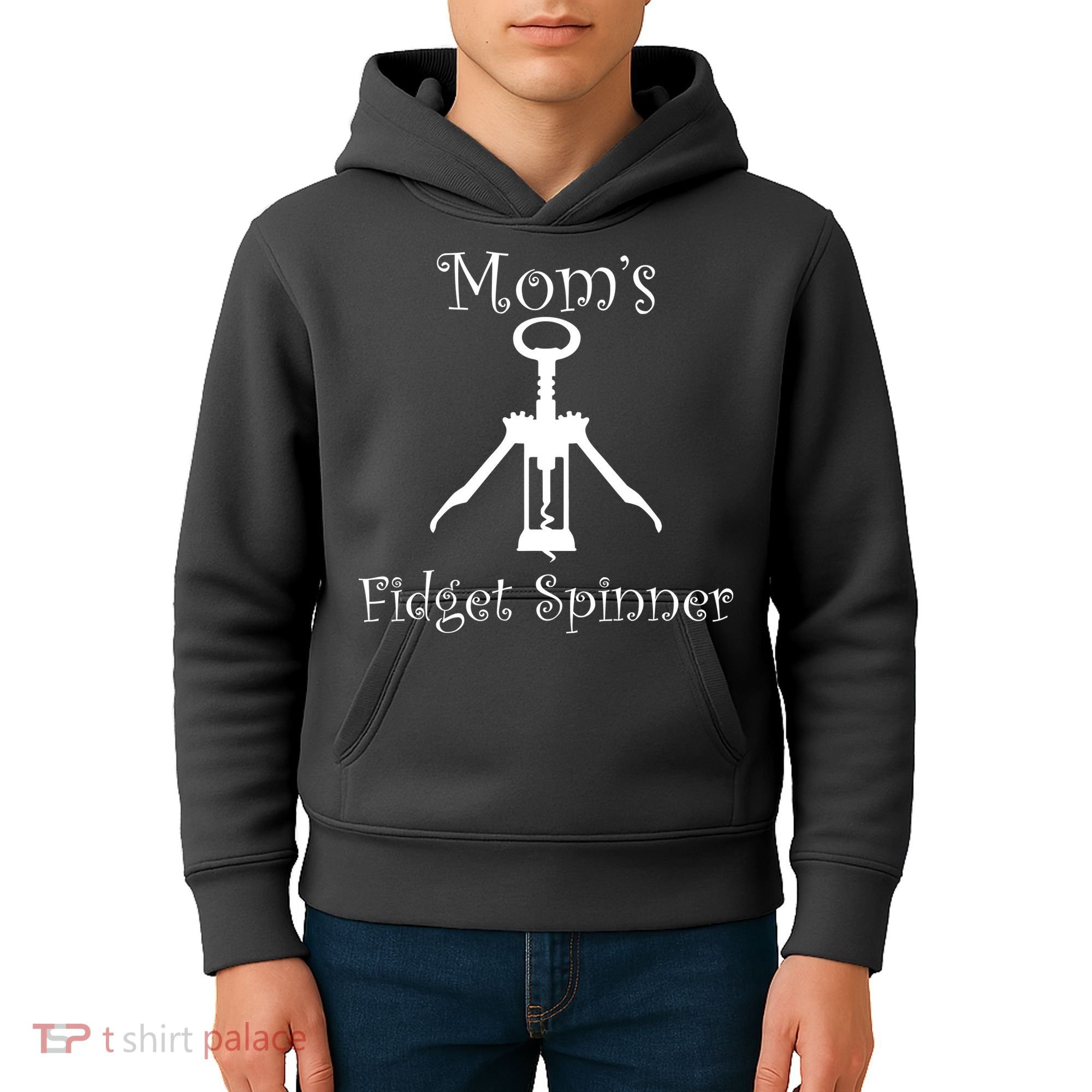 Mom's Fidget Spinner Wine Bottle Opener Kids Hoodie