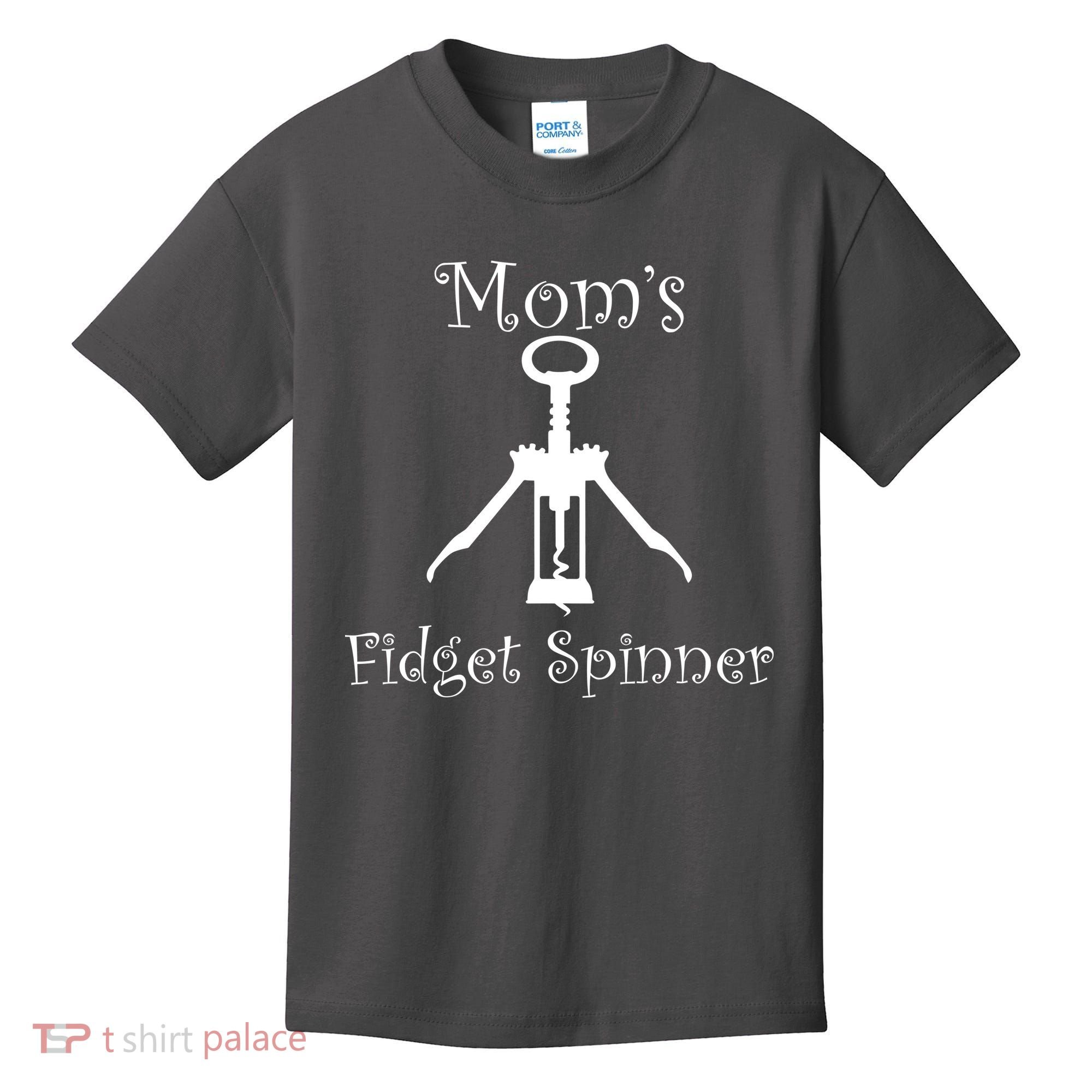 Mom's Fidget Spinner Wine Bottle Opener Kids T-Shirt