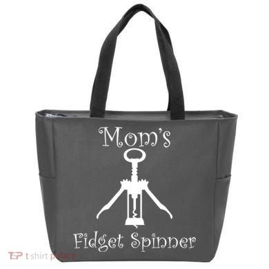 Mom's Fidget Spinner Wine Bottle Opener Tote Bag