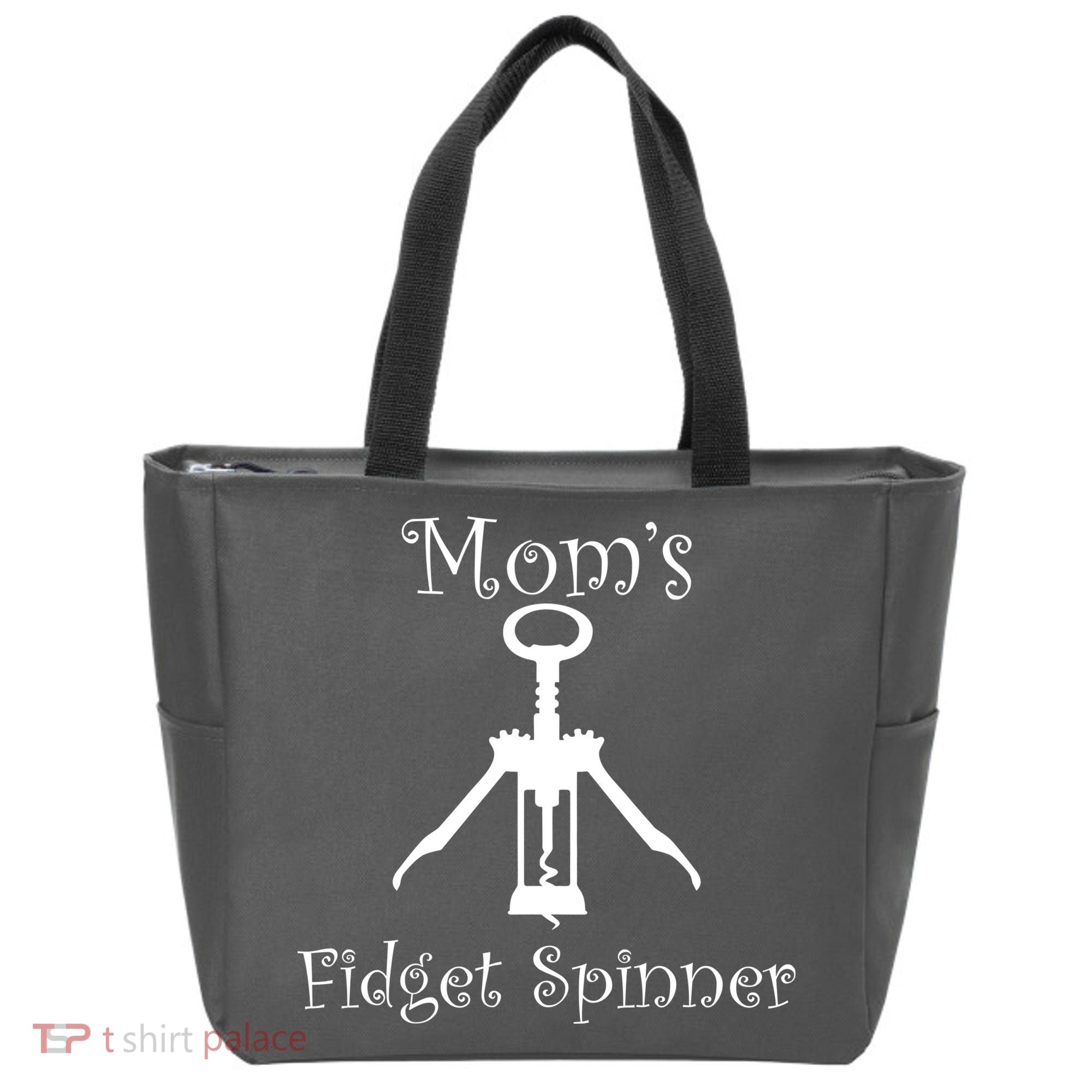 Mom's Fidget Spinner Wine Bottle Opener Tote Bag