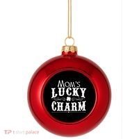 Mom's Lucky Charm Plastic Christmas Ball Ornament thumb 0