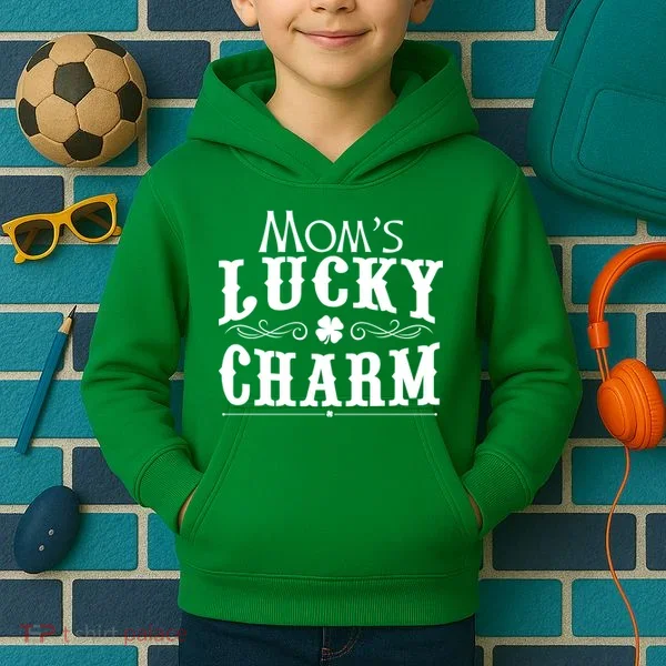 Mom's Lucky Charm Kids Hoodie