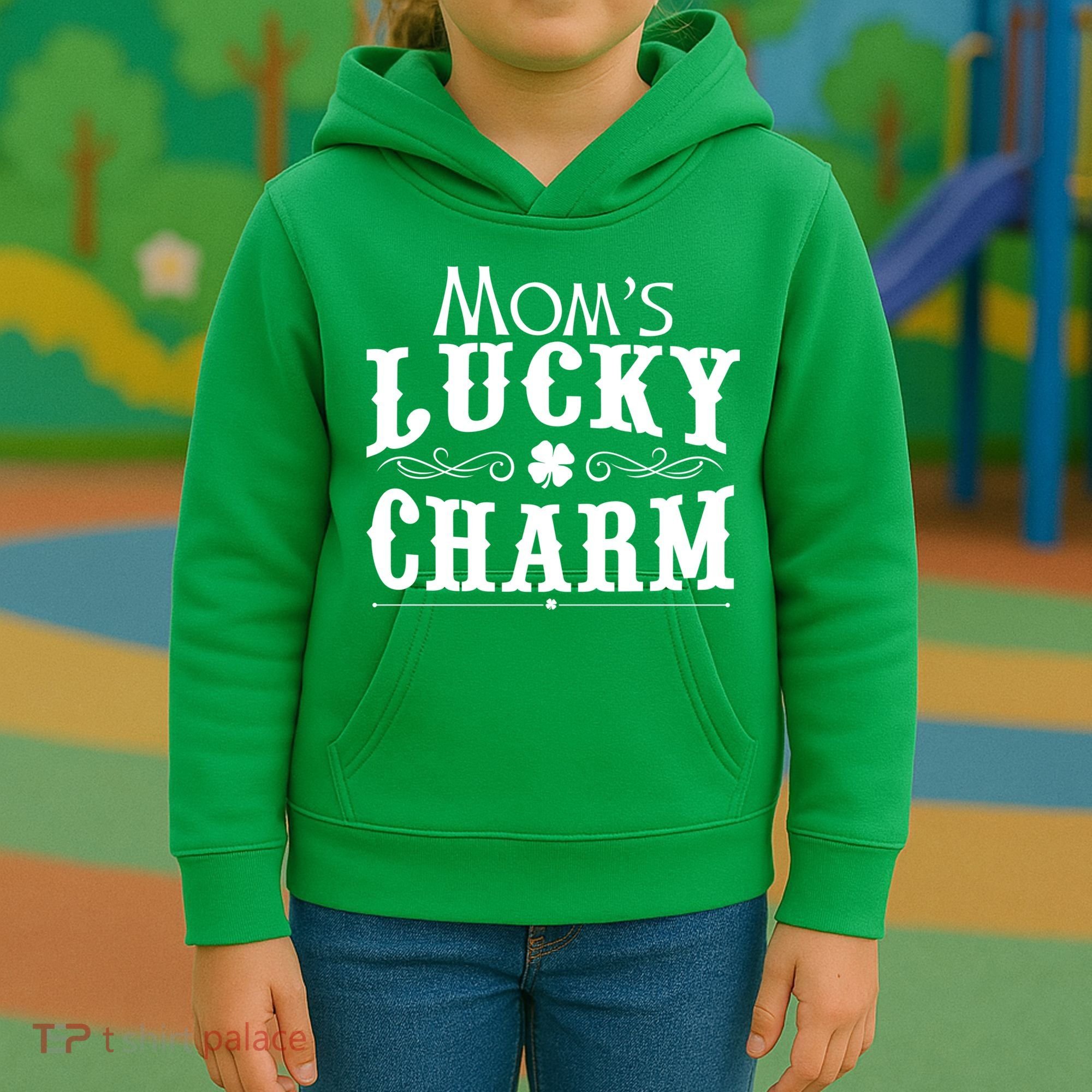 Mom's Lucky Charm Kids Hoodie