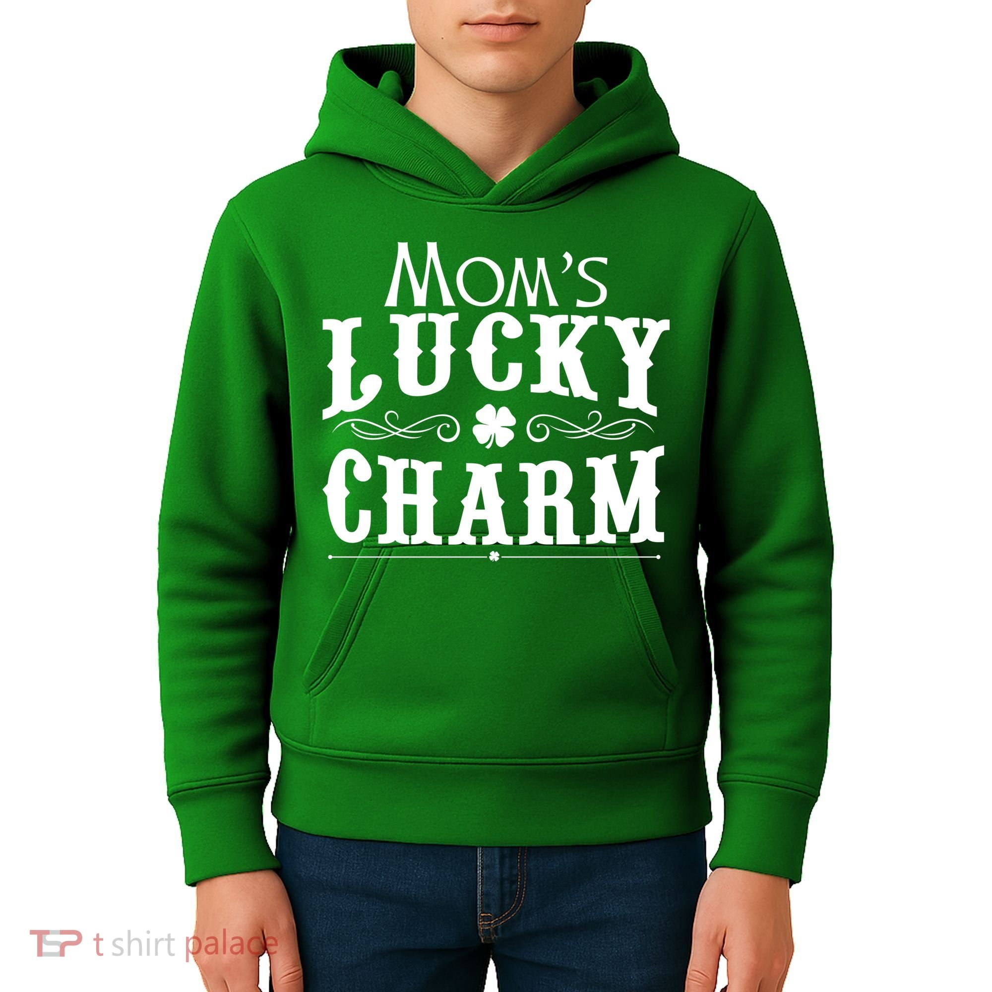 Mom's Lucky Charm Kids Hoodie