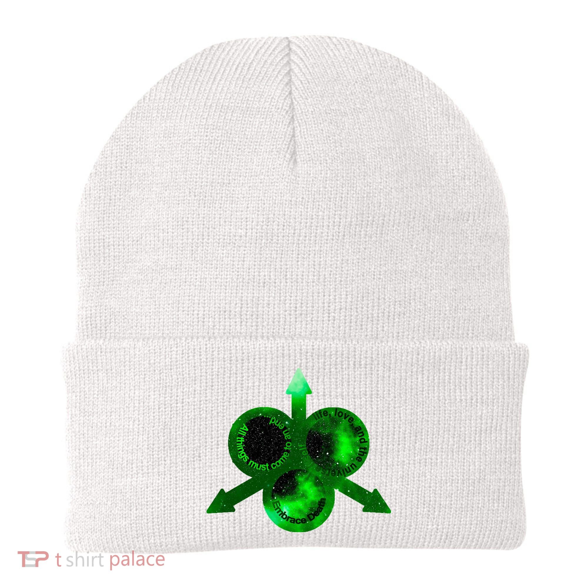 Mark Of Nurgle Green Galaxy Everything Must End Quote Beanie