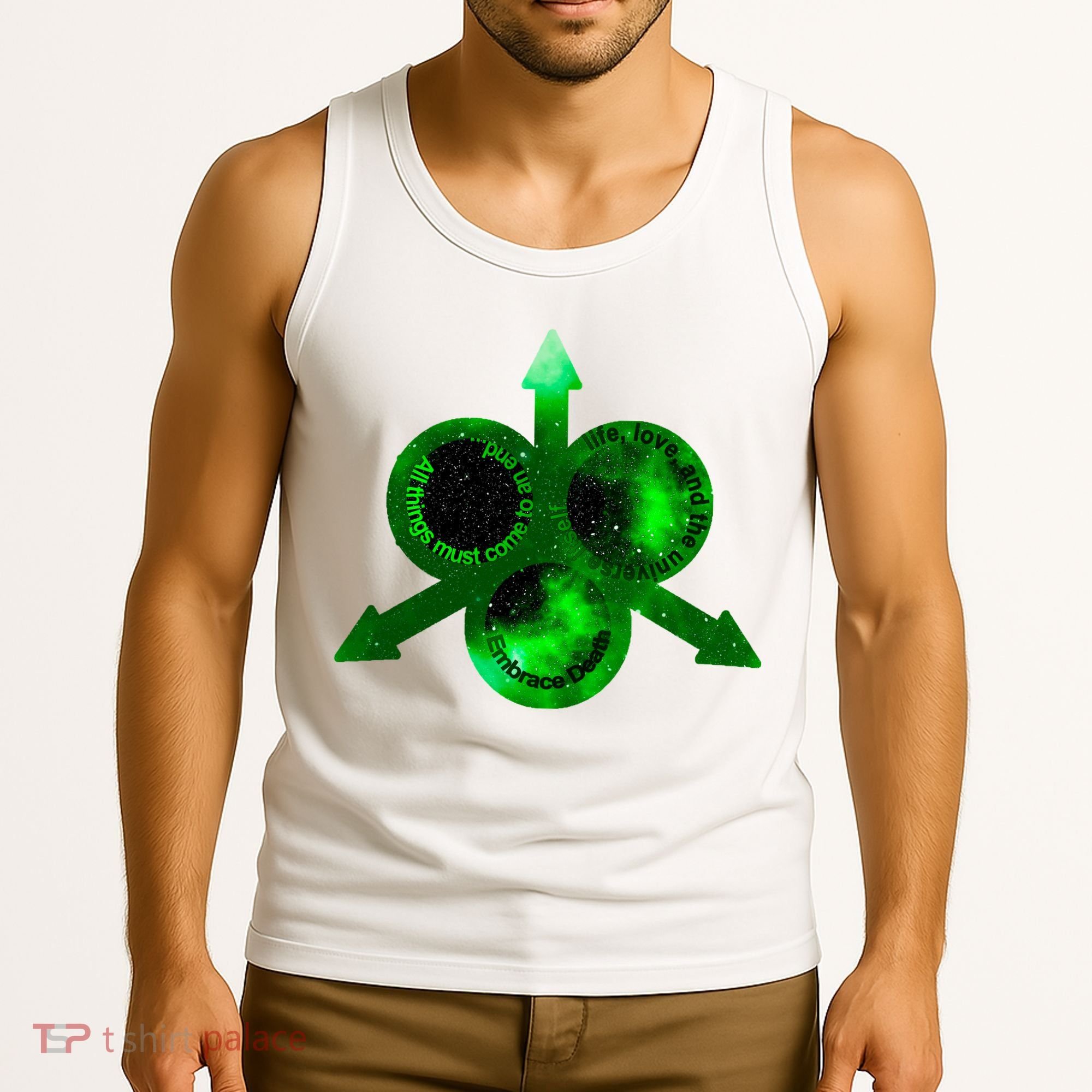 Mark Of Nurgle Green Galaxy Everything Must End Quote Tank Top