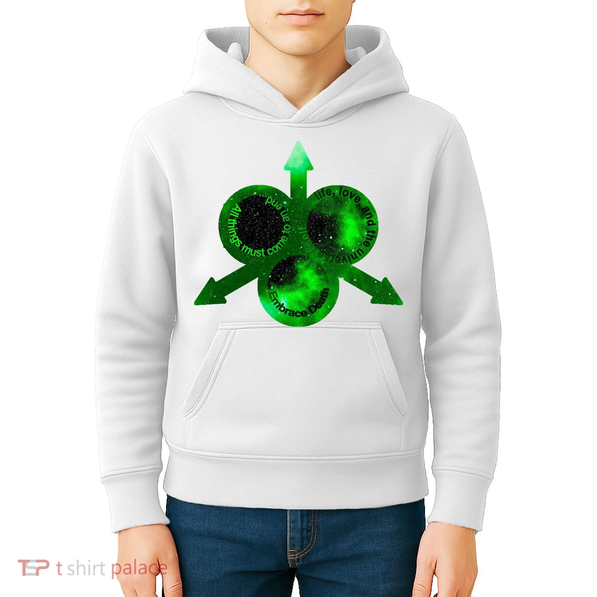 Mark Of Nurgle Green Galaxy Everything Must End Quote Kids Hoodie