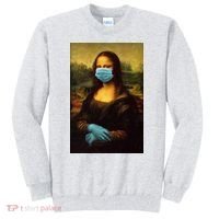 Mona Lisa Face Mas And Gloves Pandemic Sweatshirt thumb 0
