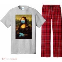 Mona Lisa Face Mas And Gloves Pandemic Pajama Set thumb 0