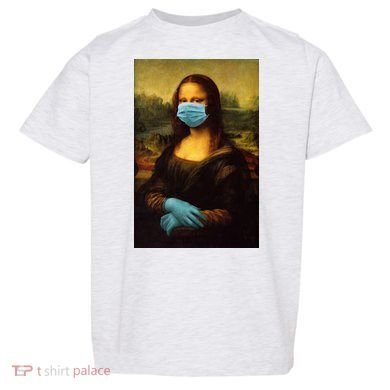 Mona Lisa Face Mas And Gloves Pandemic Toddler T-Shirt