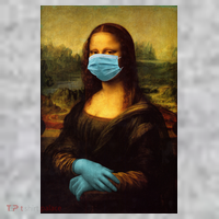 Mona Lisa Face Mas And Gloves Pandemic Kids Sweatshirt thumb 2