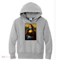 Mona Lisa Face Mas And Gloves Pandemic Kids Hoodie thumb 0