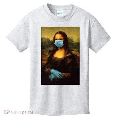 Mona Lisa Face Mas And Gloves Pandemic Kids T-Shirt