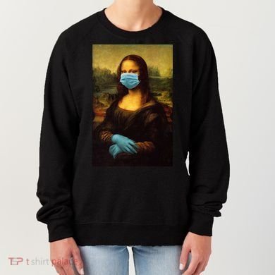Mona Lisa Face Mas And Gloves Pandemic Women's Sweatshirt