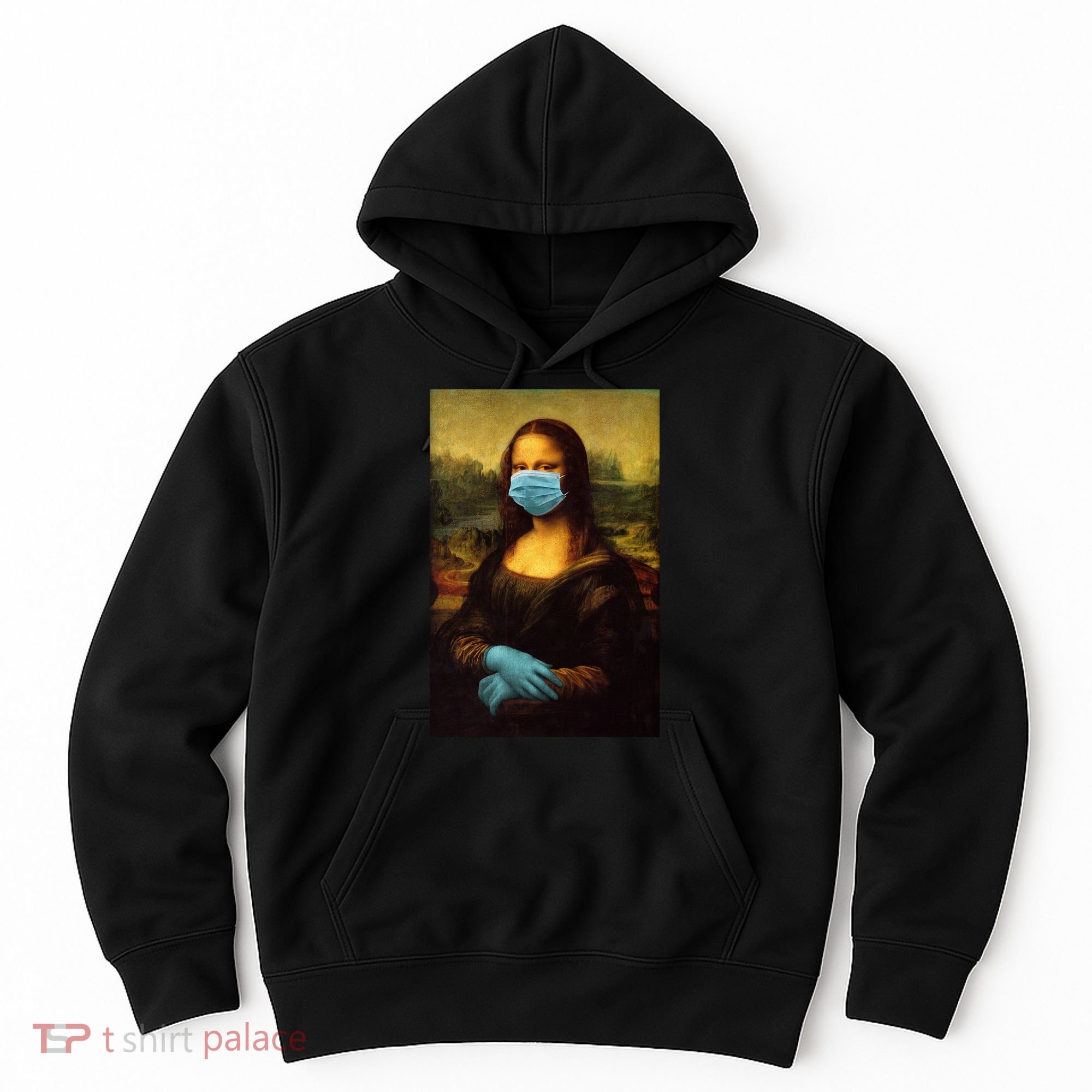 Mona Lisa Face Mas And Gloves Pandemic Hoodie