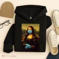 Mona Lisa Face Mas And Gloves Pandemic Hoodie thumb 4