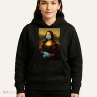 Mona Lisa Face Mas And Gloves Pandemic Hoodie thumb 5