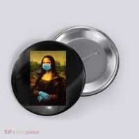 Mona Lisa Face Mas And Gloves Pandemic Button thumb 0
