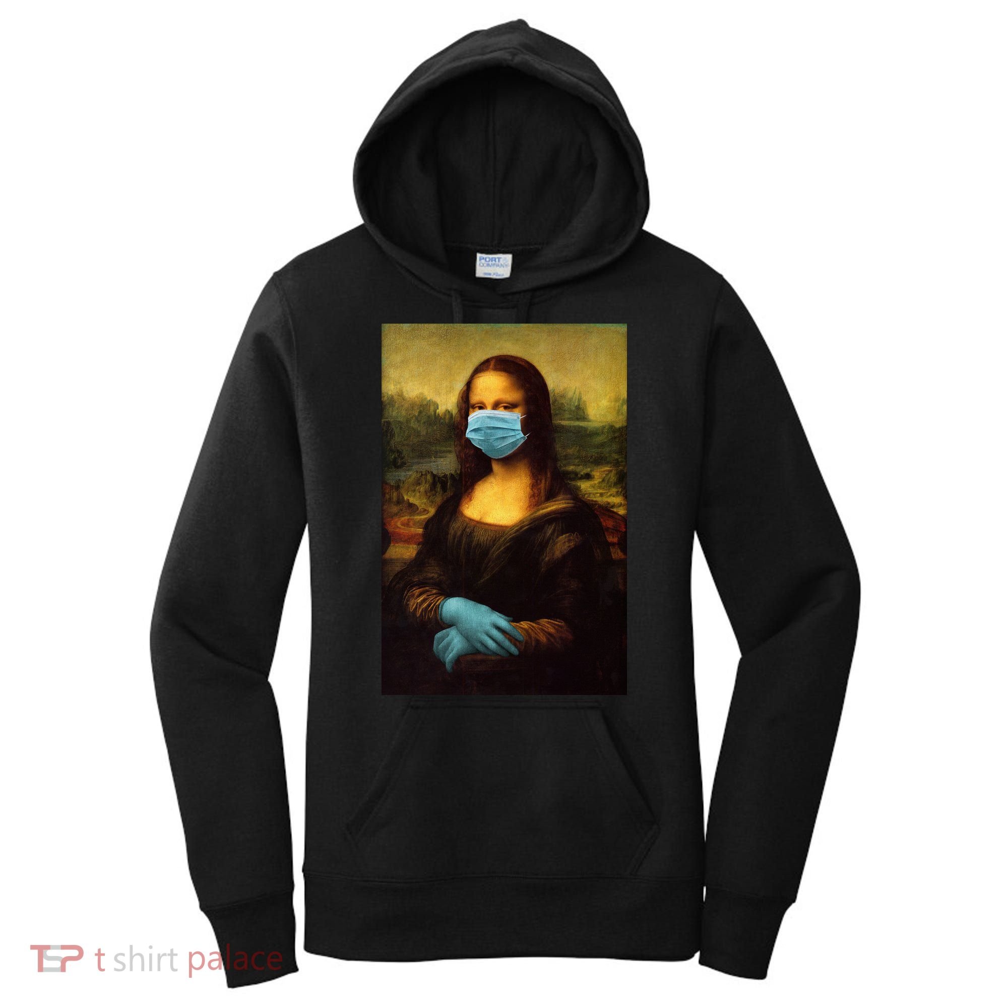 Mona Lisa Face Mas And Gloves Pandemic Women's Hoodie