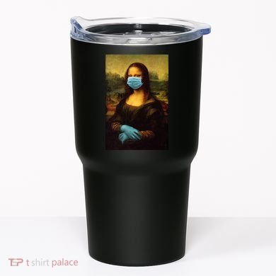 Mona Lisa Face Mas And Gloves Pandemic Tumbler