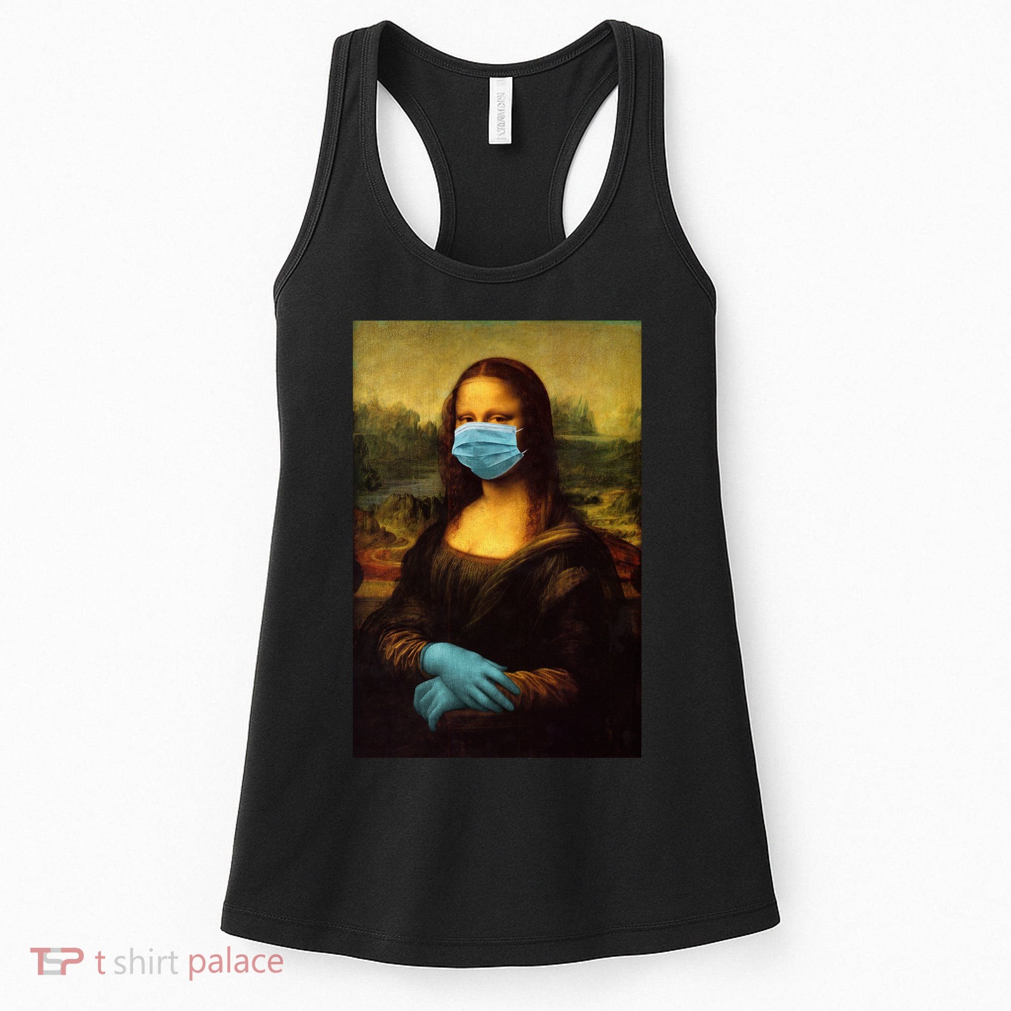 Mona Lisa Face Mas And Gloves Pandemic Women's Tank Top