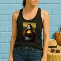 Mona Lisa Face Mas And Gloves Pandemic Women's Tank Top thumb 2