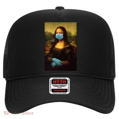 Mona Lisa Face Mas And Gloves Pandemic Hat