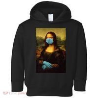 Mona Lisa Face Mas And Gloves Pandemic Toddler Hoodie thumb 0