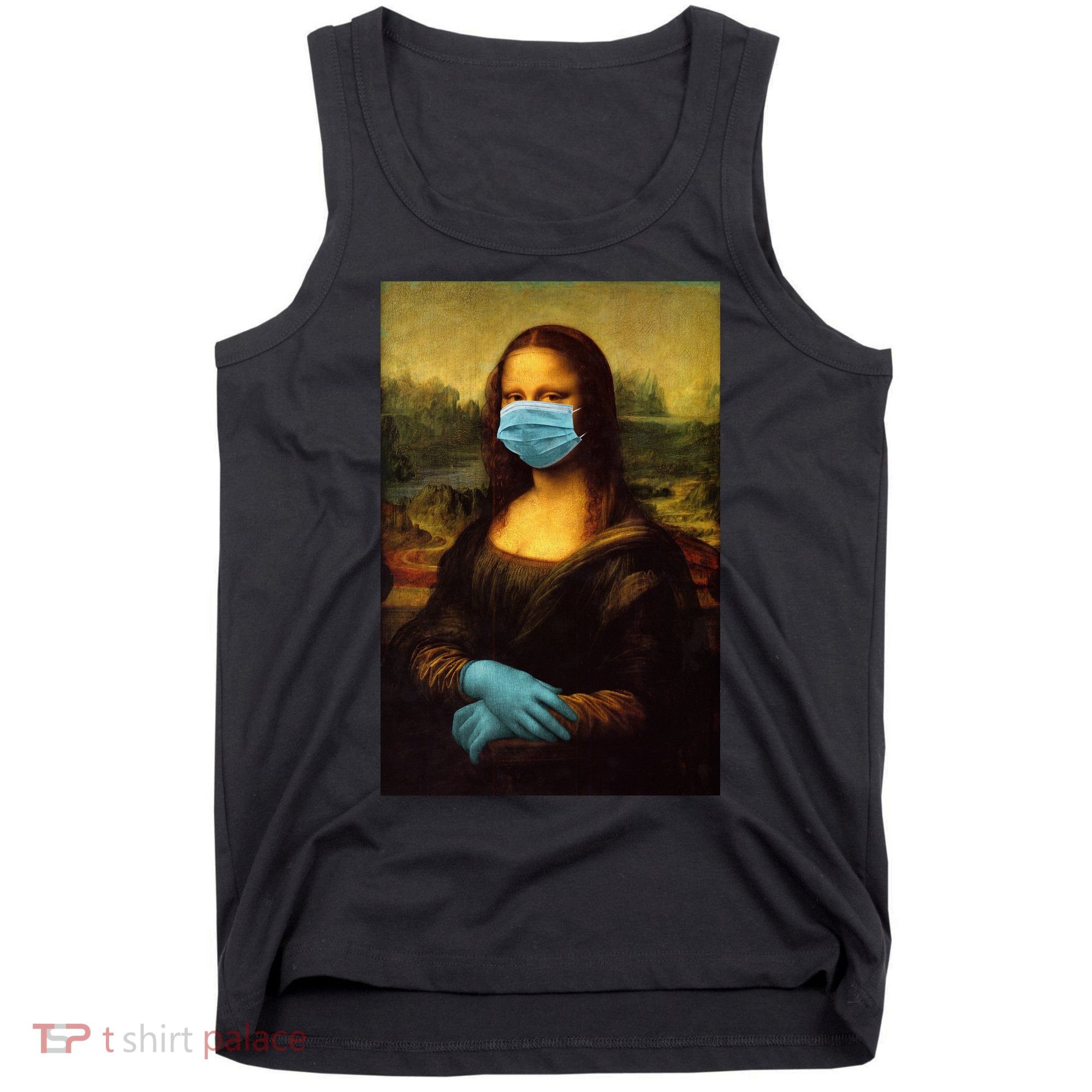 Mona Lisa Face Mas And Gloves Pandemic Tank Top