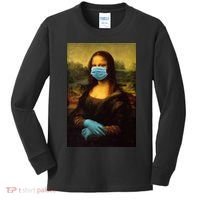 Mona Lisa Face Mas And Gloves Pandemic Kids Long Sleeve Shirt thumb 0
