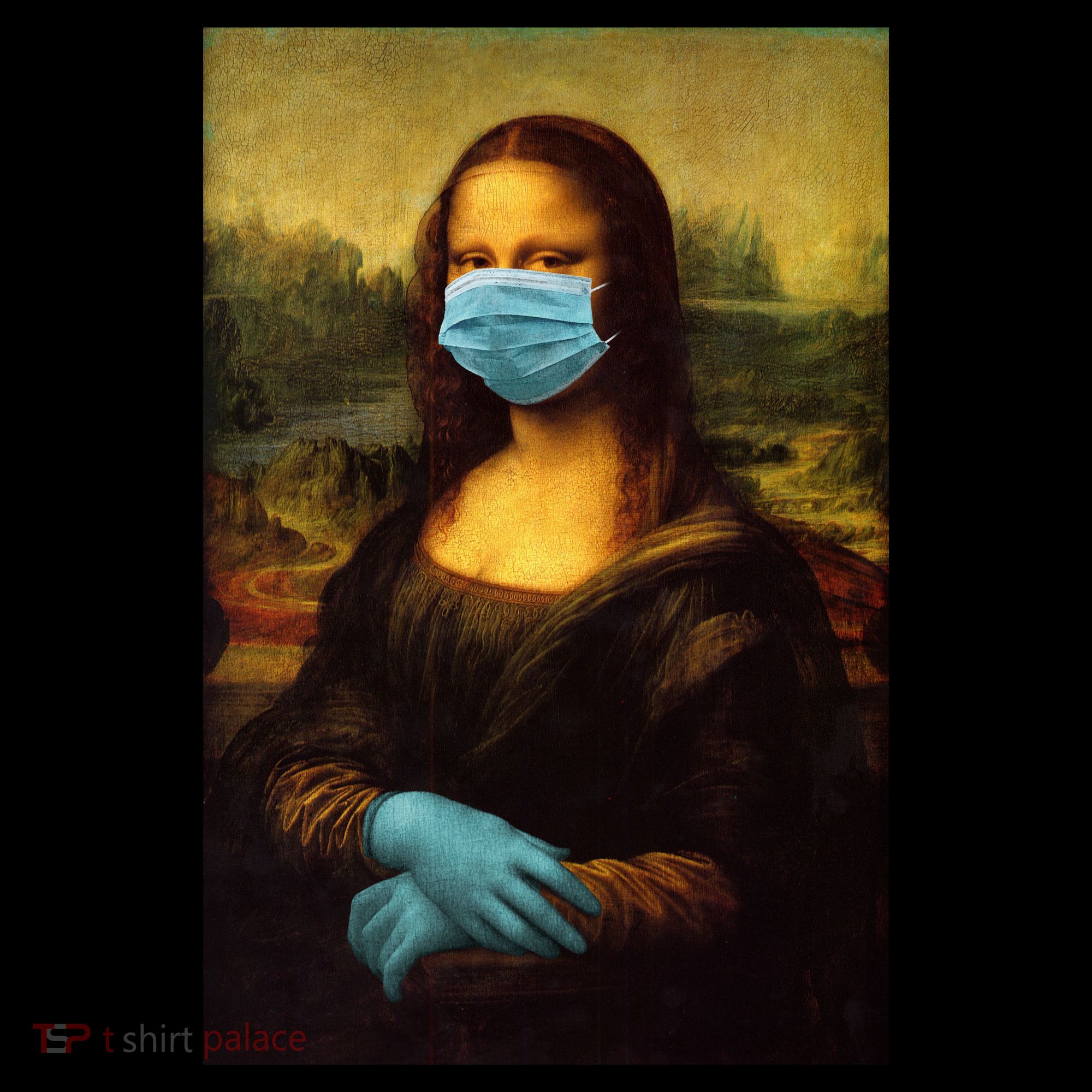 Mona Lisa Face Mas And Gloves Pandemic Kids Long Sleeve Shirt
