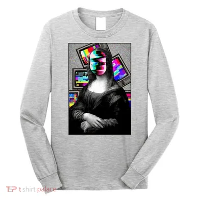 Mona Lisa Glitch Long Sleeve Shirt