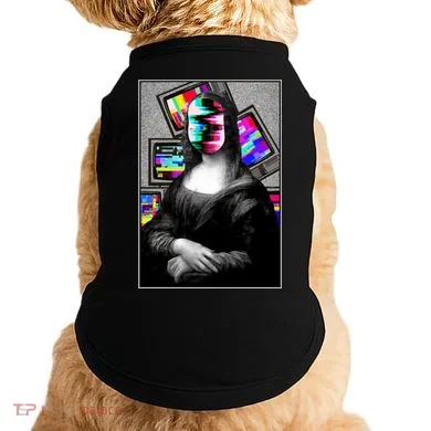Mona Lisa Glitch Doggie Tank