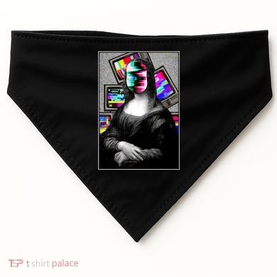 Mona Lisa Glitch USA-Made Doggie Bandana