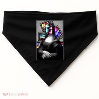 Mona Lisa Glitch USA-Made Doggie Bandana thumb 0