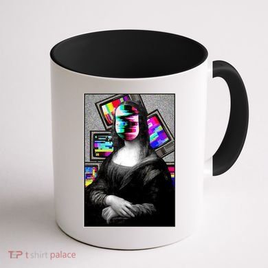 Mona Lisa Glitch Coffee Mug back