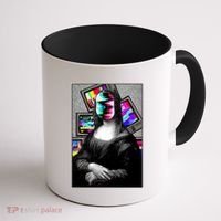 Mona Lisa Glitch Coffee Mug thumb 1